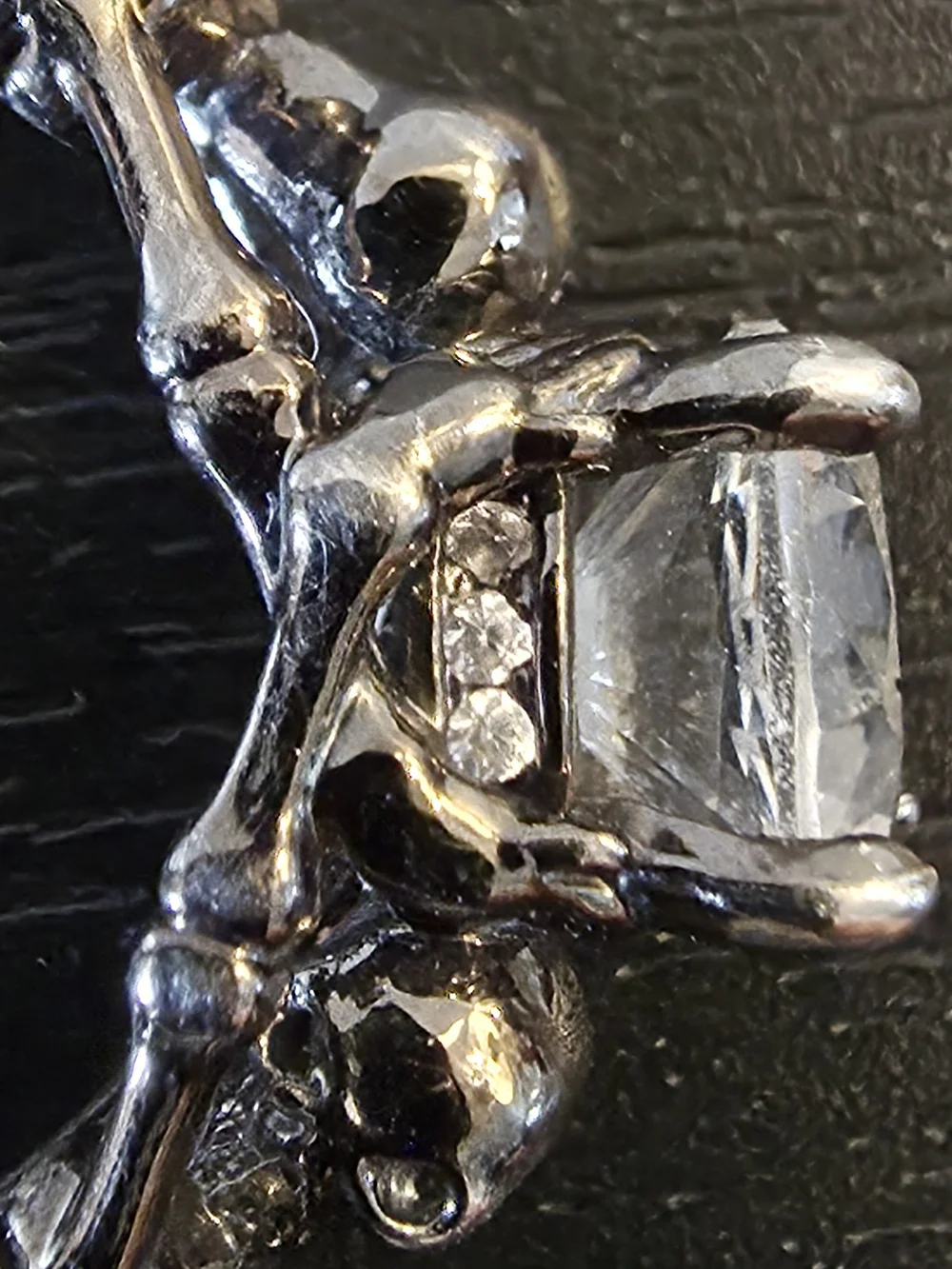 925 Silver Skull Ring with Cubic Zirconia